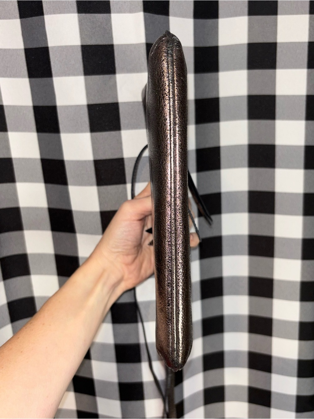 Brighton Metallic Bronze Leather Crossbody Bag - Picture 3 of 5